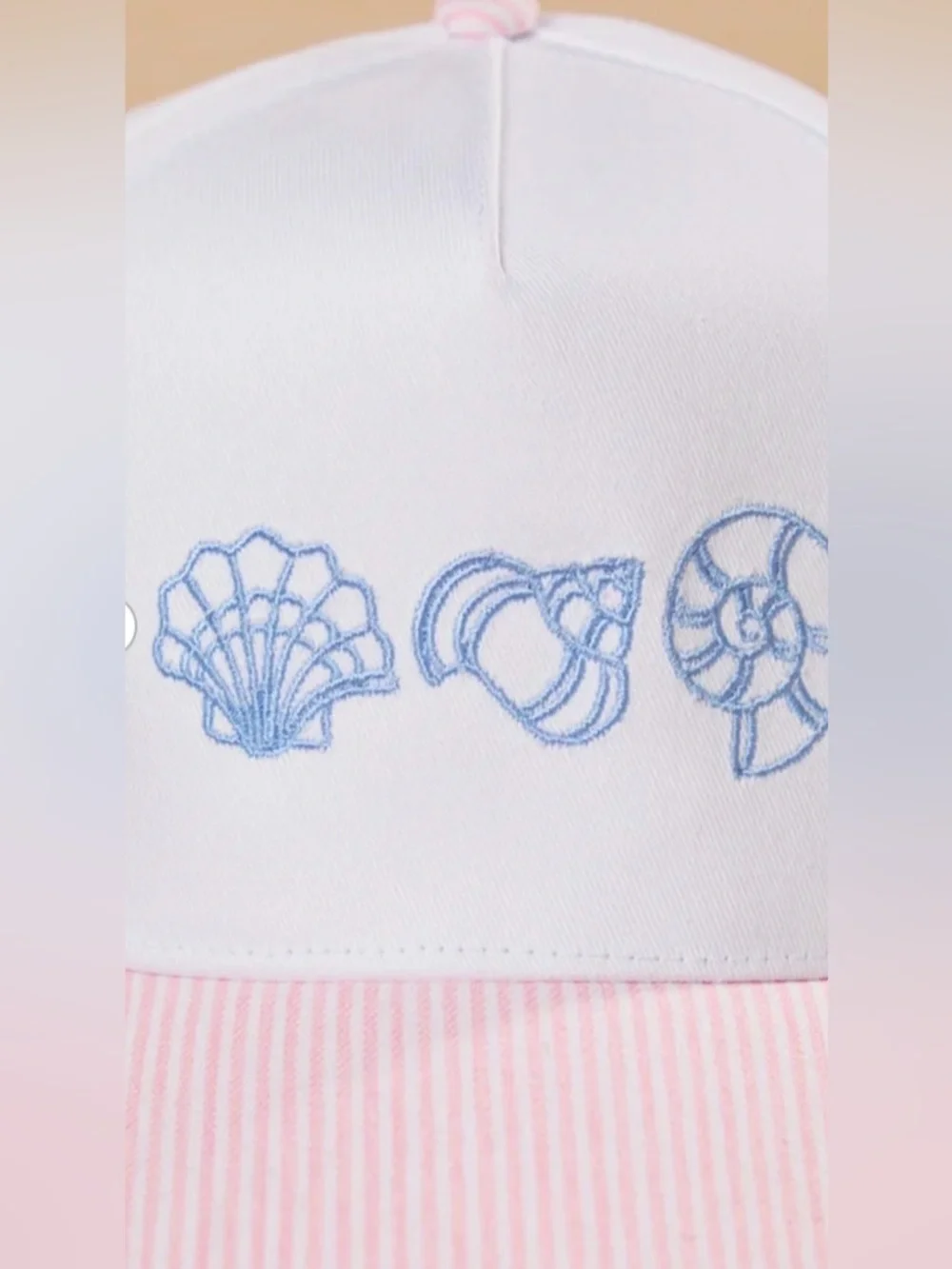 Altar'd State Shells Stripes Trucker Hat Pink Snapback - Picture 2 of 5